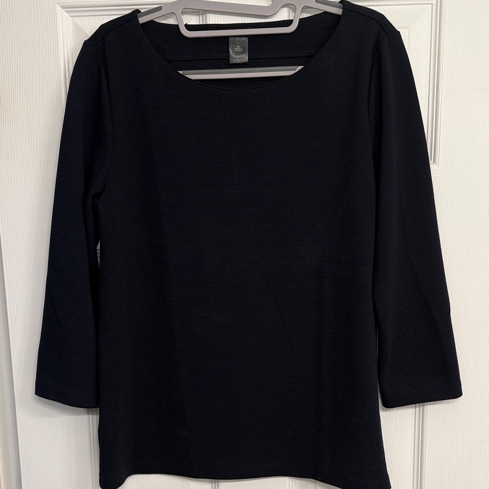 Ann Taylor Navy 3/4 Sleeve Blouse